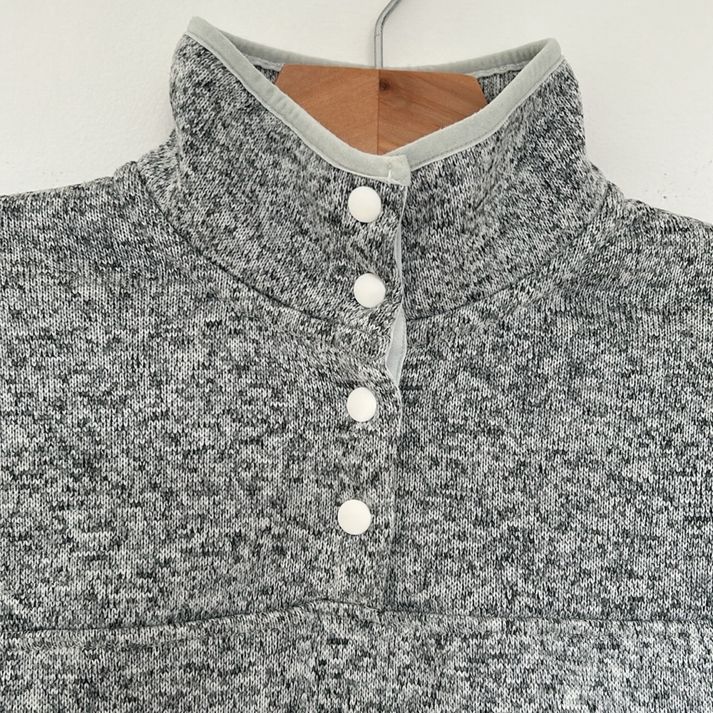 Eddie Bauer Women's S Gray  Radiator Fleece Snap Mock Neck Sweater Pullo…